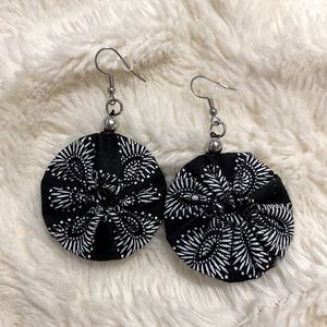 Handcrafted Tribal Fabric Disc Earrings